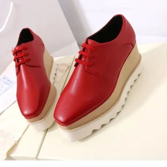 Stella McCartney Elyse Red Patent Leather Platform Shoes size 9 NWT in pkg - Picture 1 of 10